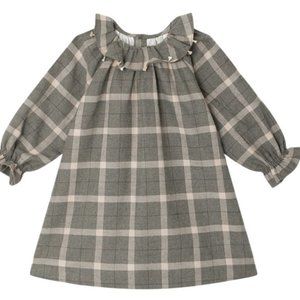 Bonpoint Teale Grey Checked Dress